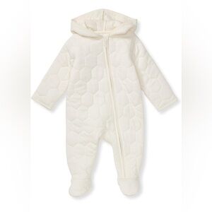 NWOT burts bees baby quilted organic cotton bunting/coverall 0-3m